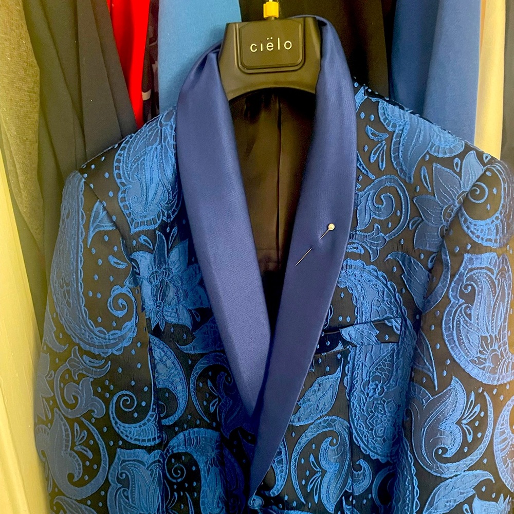 Blue prom suit jacket